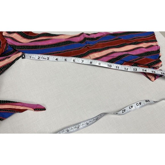 Topshop Striped Long Sleeve Tie Front Crop Top Stars 4th of July Women’s Size 2 - Picture 12 of 15